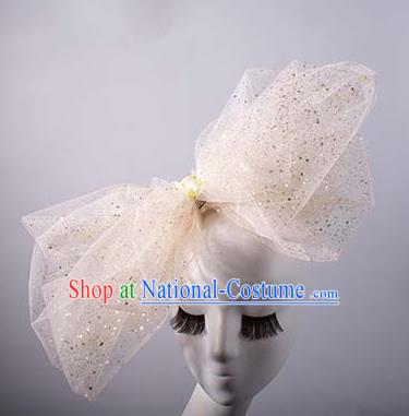 Top Grade Catwalks Hair Accessories Halloween Catwalks Bowknot Stage Performance Modern Fancywork Headwear