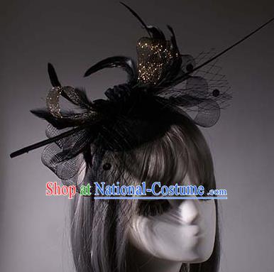 Top Grade Halloween Queen Feather Hair Accessories Stage Performance Modern Fancywork Headwear