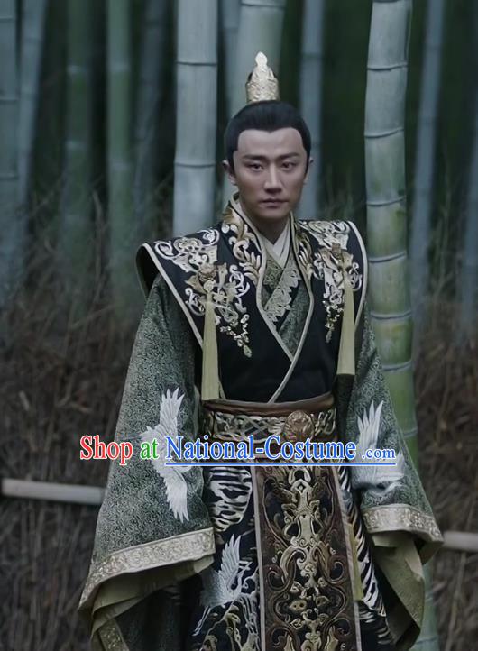 Teleplay Tribes and Empires Storm of Prophecy Chinese Ancient Imperial Emperor Embroidered Costumes for Men