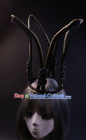 Top Grade Catwalks Queen Hair Accessories Halloween Baroque Royal Crown Stage Performance Modern Fancywork Headwear