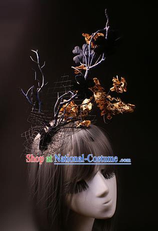 Top Grade Catwalks Hair Accessories Halloween Hair Clasp Stage Performance Modern Fancywork Headwear