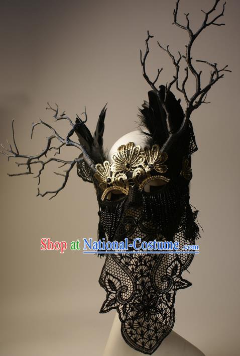 Halloween Exaggerated Face Mask Fancy Ball Props Stage Performance Accessories Christmas Mysterious Masks