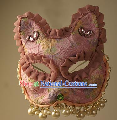 Halloween Exaggerated Pink Face Mask Fancy Ball Props Stage Performance Accessories Christmas Mysterious Masks