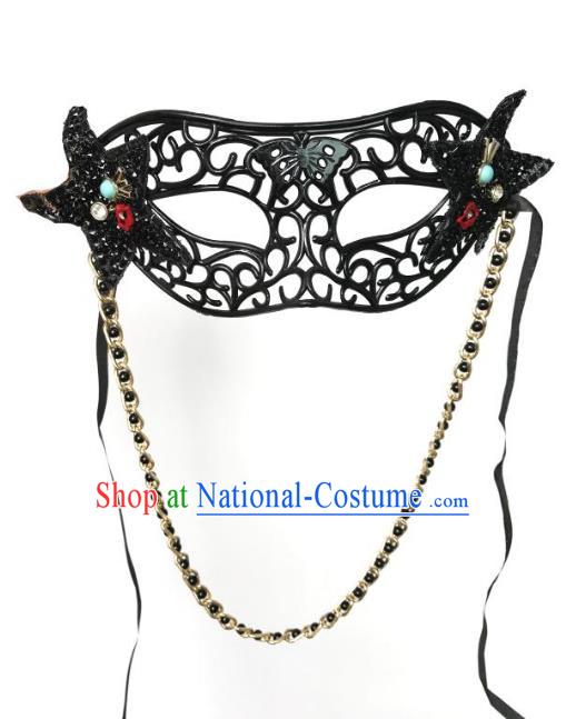 Halloween Catwalks Venice Face Mask Fancy Ball Black Masks Christmas Exaggerated Feather Masks