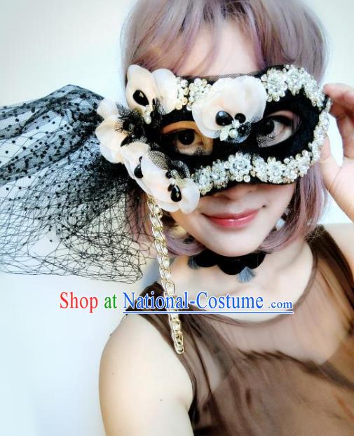 Halloween Catwalks Venice Face Mask Fancy Ball Flowers Masks Christmas Exaggerated Feather Masks