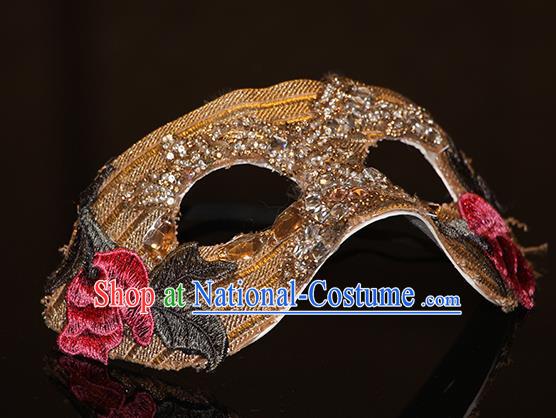 Halloween Catwalks Venice Face Mask Fancy Ball Embroidered Golden Masks Christmas Exaggerated Feather Masks