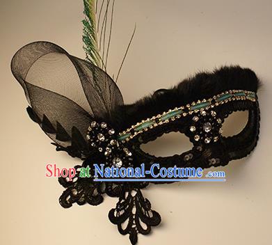 Halloween Exaggerated Black Lace Face Mask Venice Fancy Ball Props Catwalks Accessories Christmas Mysterious Masks