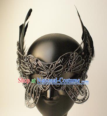 Halloween Exaggerated Black Lace Butterfly Face Mask Venice Fancy Ball Props Catwalks Accessories Christmas Mysterious Masks