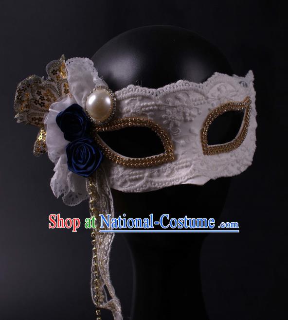 Halloween Exaggerated Face Mask Venice Fancy Ball Props Catwalks Accessories Christmas White Lace Masks