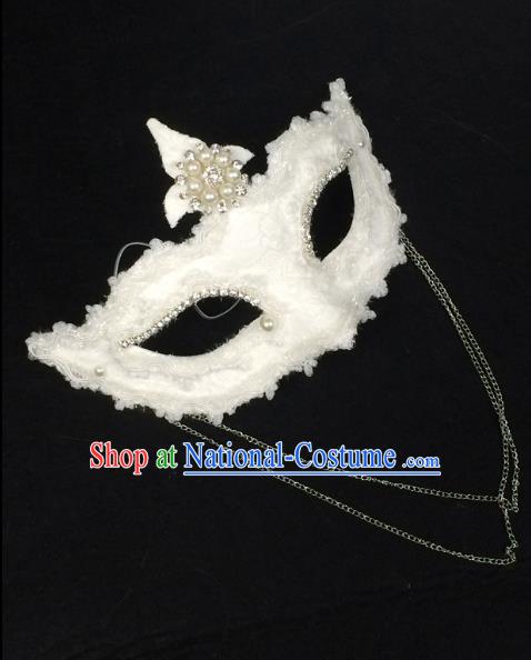 Halloween Exaggerated Pearls Face Mask Venice Fancy Ball Props Catwalks Accessories Christmas Masks