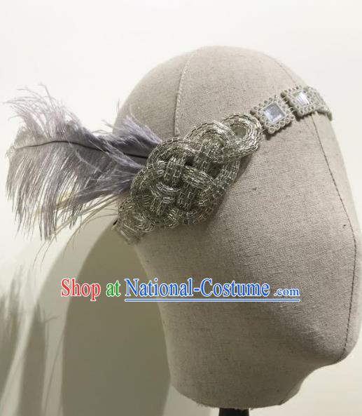 Top Grade Catwalks Hair Accessories Exaggerated Feather Headband Halloween Modern Fancywork Headwear