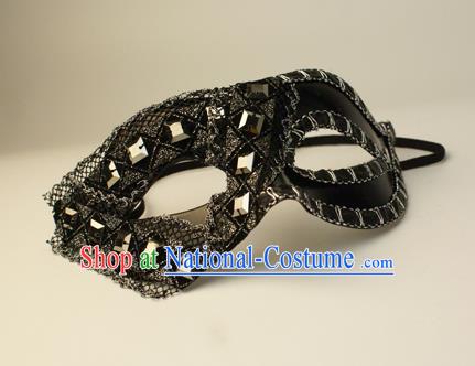 Halloween Exaggerated Rivet Black Face Mask Venice Fancy Ball Props Catwalks Accessories Christmas Masks