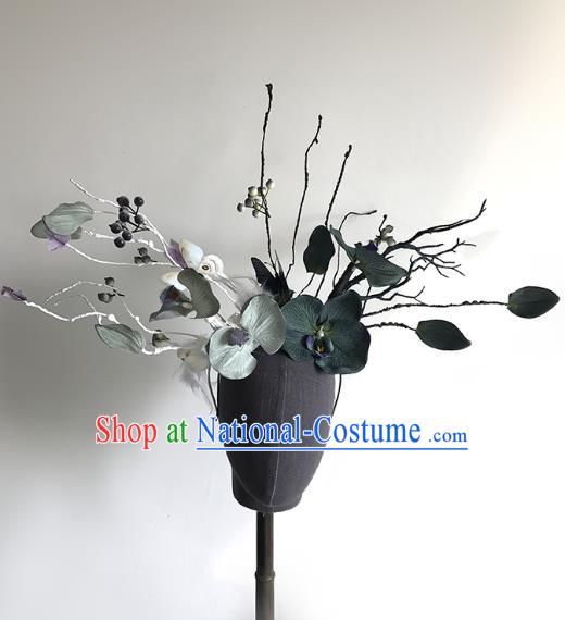 Top Grade Catwalks Hair Accessories Exaggerated Flowers Headdress Halloween Modern Fancywork Headwear