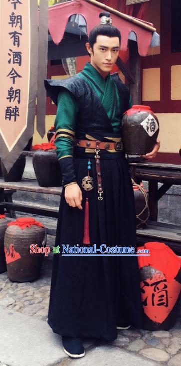 Chinese Ancient Southern and Northern Dynasties Imperial Bodyguard Swordsman Historical Costume for Men