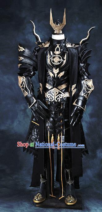 China Ancient Cosplay Swordsman Costumes General Armour Chinese Traditional Knight-errant Clothing for Men