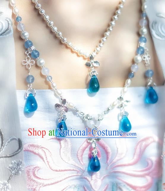 China Ancient Palace Accessories Pearls Necklace Chinese Traditional Jewelry Hanfu Necklet for Women