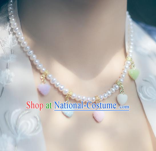 China Ancient Palace Accessories Classical Pearls Necklace Chinese Traditional Jewelry Hanfu Necklet for Women