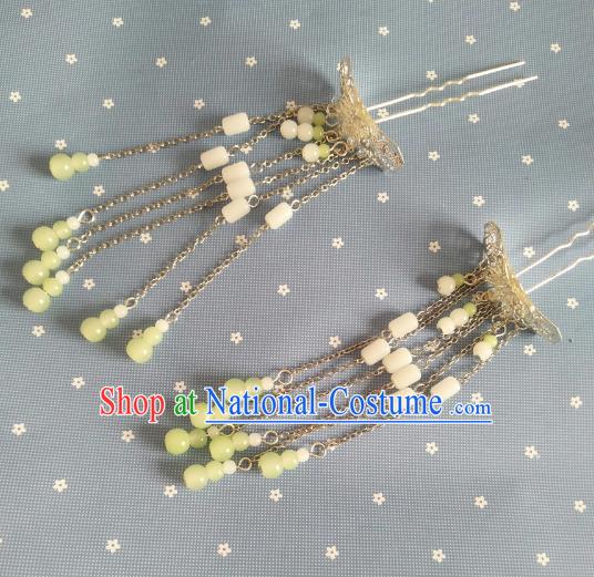 China Ancient Hair Accessories Hanfu Princess Butterfly Tassel Hair Clips Chinese Classical Hairpins for Women