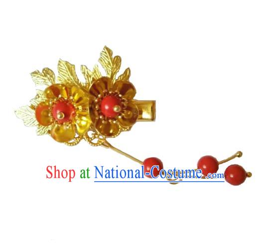 China Ancient Hair Accessories Hanfu Golden Hair Stick Chinese Classical Tassel Hairpins for Women