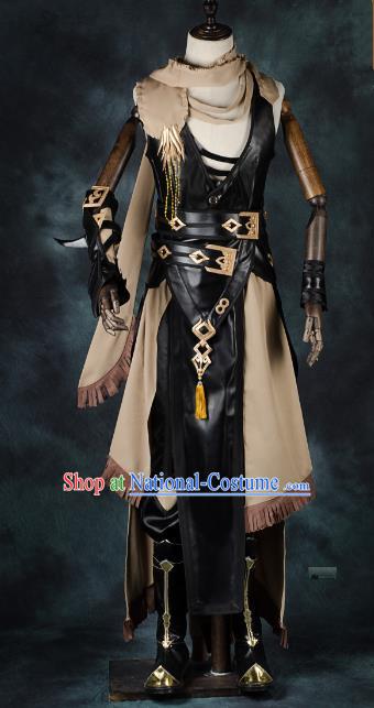 China Ancient Cosplay Female Swordsman Leather Costumes Chinese Traditional Warriors Knight-errant Clothing for Women