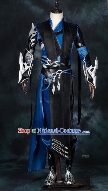 Traditional China Ancient Cosplay General Swordsman Costumes Complete Set Chinese Knight-errant Clothing for Men