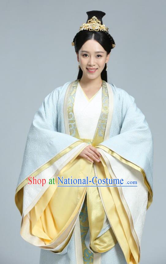 Chinese Ancient Infanta Hanfu Dress Northern Zhou Dynasty Princess Historical Costume and Headpiece Complete Set