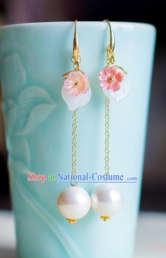 Chinese Ancient Bride Classical Accessories Earrings Wedding Jewelry Hanfu Eardrop for Women