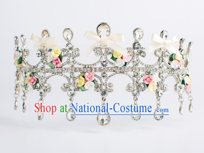 Baroque Bride Hair Accessories Classical Wedding Princess Crystal Imperial Crown Headwear for Women