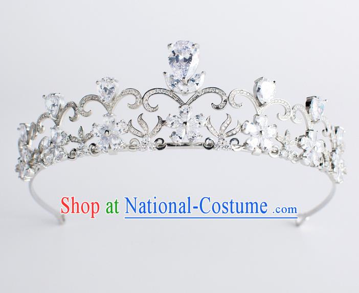 Baroque Bride Hair Accessories Classical Wedding Hair Clasp Zircon Imperial Crown Headwear for Women