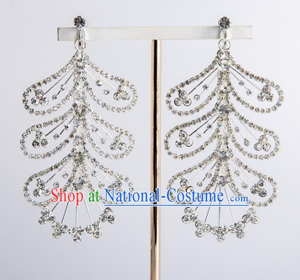 Bride Classical Accessories Crystal Exaggerated Earrings Wedding Jewelry Eardrop for Women