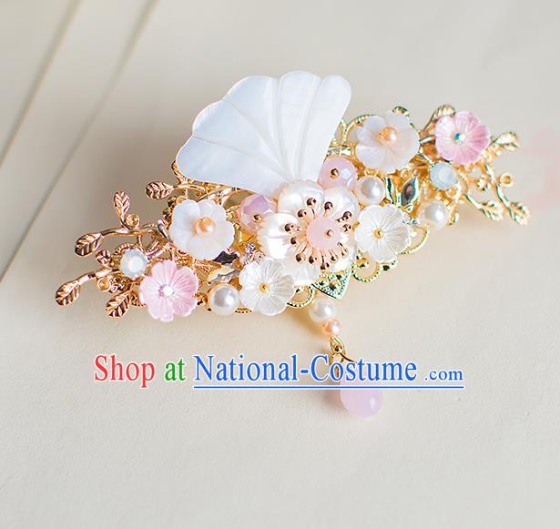 Chinese Traditional Palace Hair Accessories Shell Hair Claw Ancient Xiuhe Suit Hairpins for Women