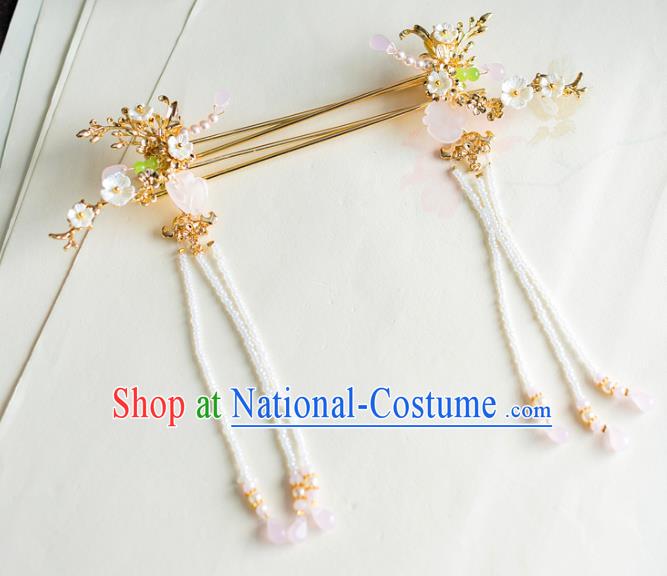 Chinese Traditional Palace Hair Accessories Shell Step Shake Ancient Xiuhe Suit Hairpins for Women