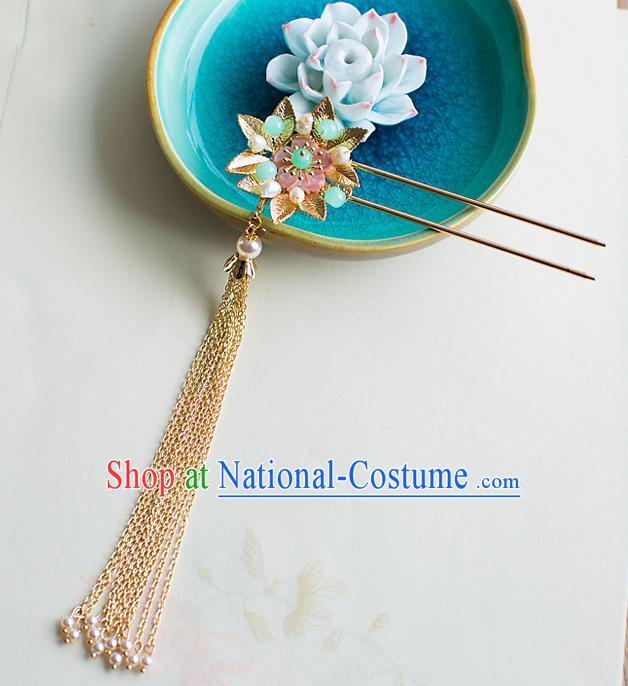 Chinese Traditional Palace Hair Accessories Xiuhe Suit Hair Clip Step Shake Ancient Tassel Hairpins for Women