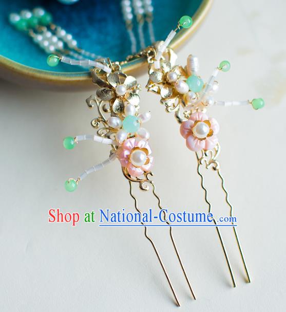 Chinese Traditional Palace Hair Accessories Xiuhe Suit Hair Clip Ancient Tassel Hairpins for Women