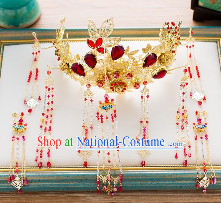 Chinese Ancient Style Hair Jewelry Accessories Cosplay Hairpins Headwear Hair Crown Headdress for Women