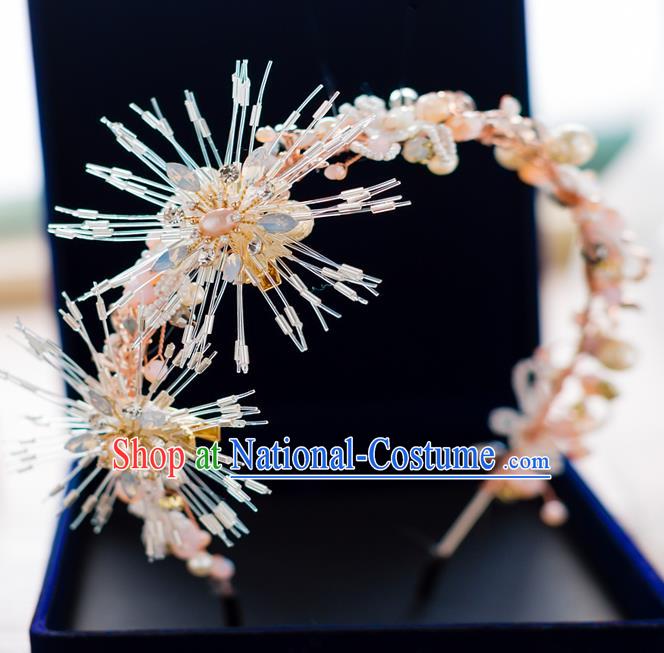 Top Classical Bride Hair Accessories Wedding Pearls Hair Clasp Royal Crown Headwear for Women