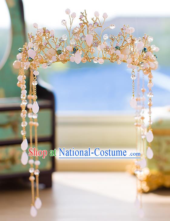 Chinese Traditional Palace Hair Accessories Ancient Xiuhe Suit Hairpins Hair Crown for Women