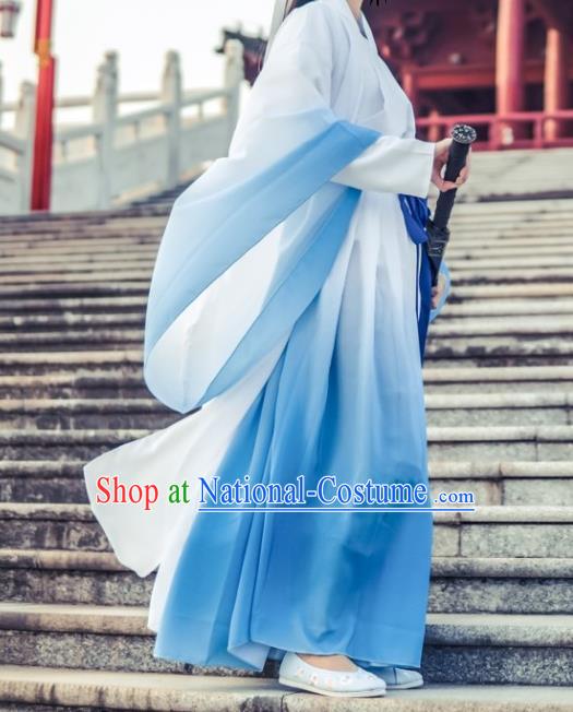 Chinese Traditional Embroidered Hanfu Dress Ancient Swordswoman Costume for Women