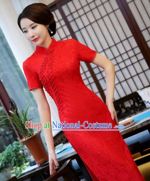 Traditional Ancient Chinese Young Women Cheongsam Dress Republic of China Tangsuit Stand Collar Blouse Dress Tang Suit Clothing