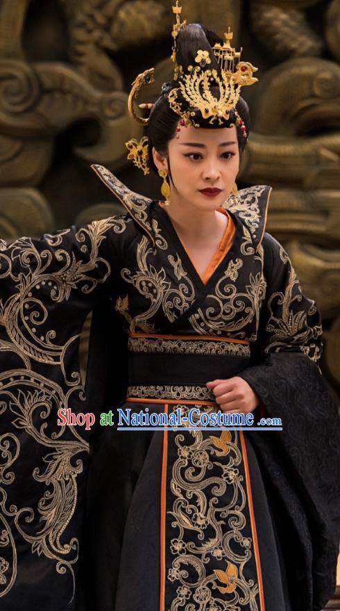 Chinese Ancient Imperial Empress Hanfu Dress Television Drama Nirvana in Fire Queen Xun Embroidered Replica Costume for Women