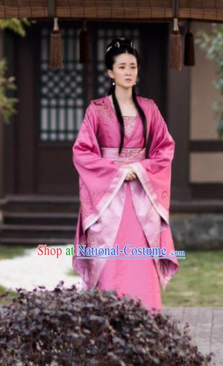 Chinese Ancient Princess Consort Hanfu Dress Television Drama Nirvana in Fire Palace Lady Embroidered Replica Costume for Women