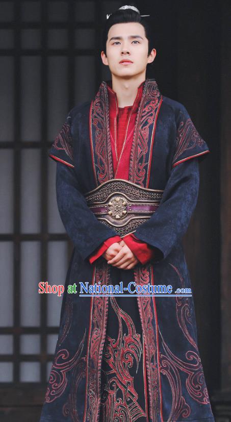 Chinese Ancient Nobility Childe Clothing Television Drama Nirvana in Fire Swordsman Xiao Pingjing Embroidered Replica Costume for Men