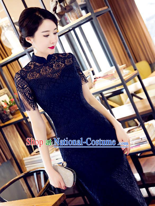 Traditional Ancient Chinese Young Women Cheongsam Dress Republic of China Tangsuit Stand Collar Blouse Dress Tang Suit Clothing