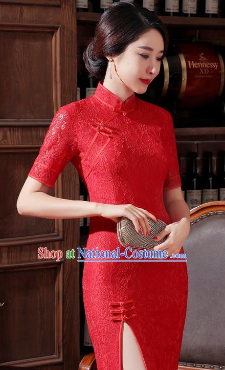 Traditional Ancient Chinese Young Women Cheongsam Dress Republic of China Tangsuit Stand Collar Blouse Dress Tang Suit Clothing