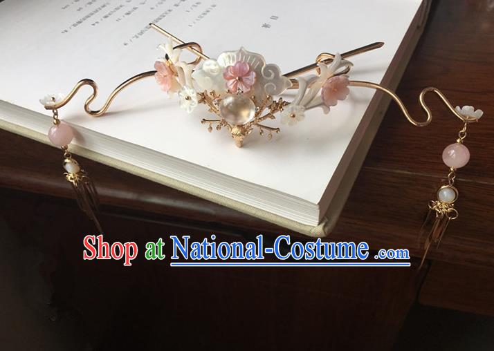 Traditional Handmade Chinese Ancient Hairdo Crown Classical Hair Accessories Tassel Hairpins for Women