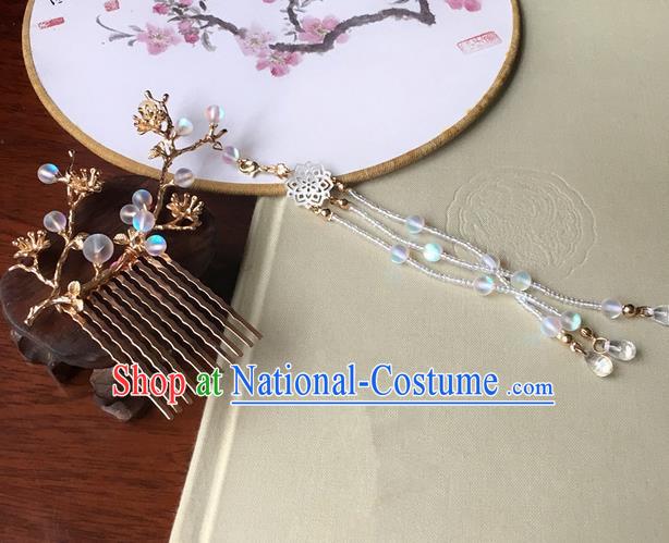 Traditional Handmade Chinese Ancient Classical Hair Accessories Tassel Hair Comb Hairpins for Women