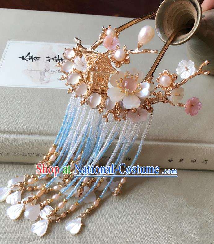 Traditional Handmade Chinese Ancient Classical Hair Accessories Hairpins Tassel Step Shake for Women