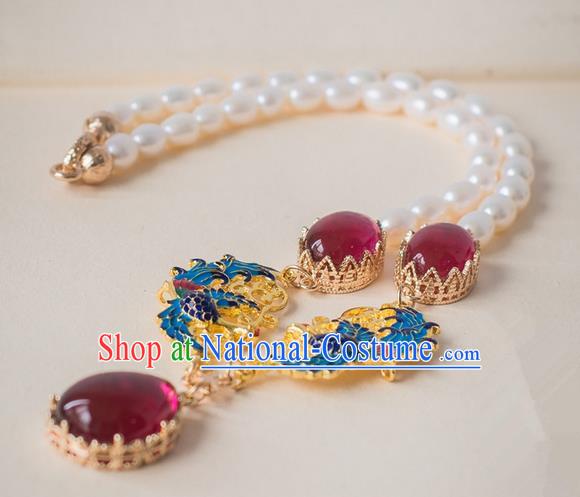 Traditional Handmade Chinese Ancient Classical Accessories Pearls Necklace for Women