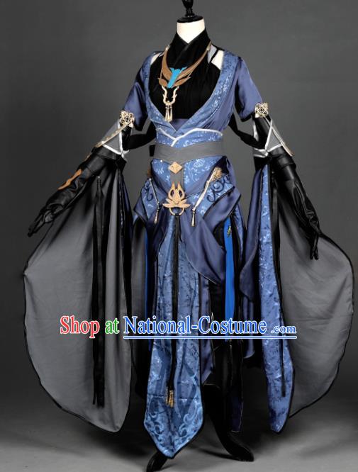 Chinese Ancient Taoist Nun Costume Cosplay Female Knight-errant Dress Hanfu Clothing for Women