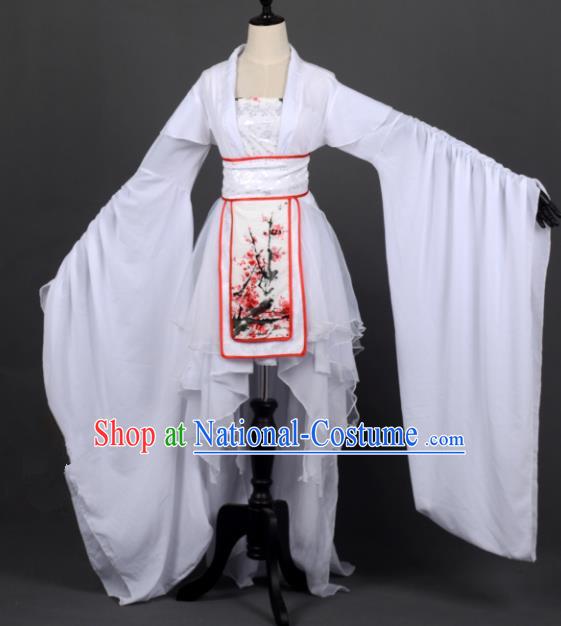 Chinese Ancient Female Knight-errant White Costume Cosplay Swordswoman Dress Hanfu Clothing for Women